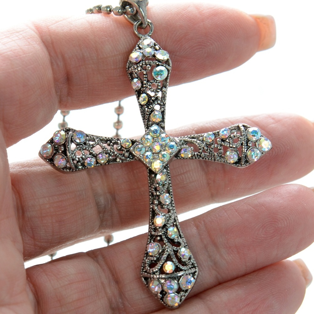 Premier Designs Angelina Crystal Cross Necklace